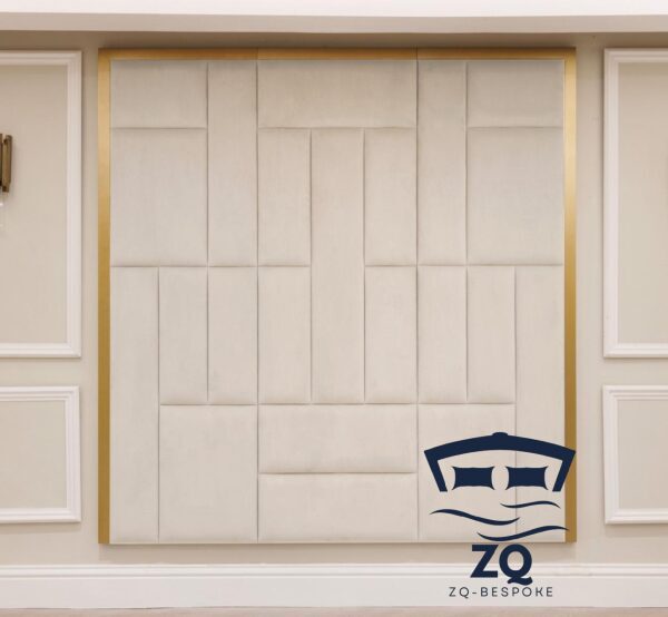 Melissa Cream & Gold wall Headboard - Image 2