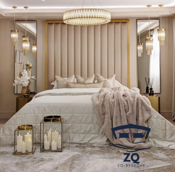 Los Angles Gold stripe Luxury panel Headboard