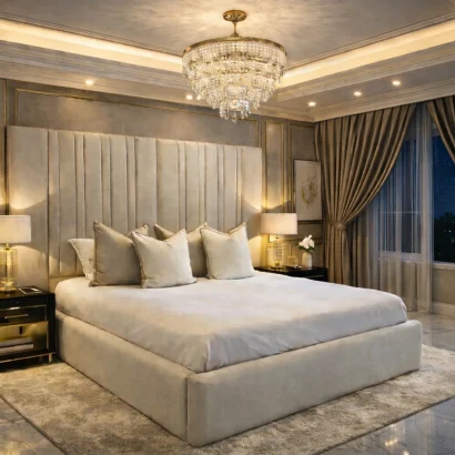 Luxury Beds UK – Bespoke Upholstered Bed with Headboard